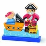 дървен магнитен пъзел Пирати