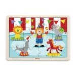 дървен пъзел Цирк 16 елемента