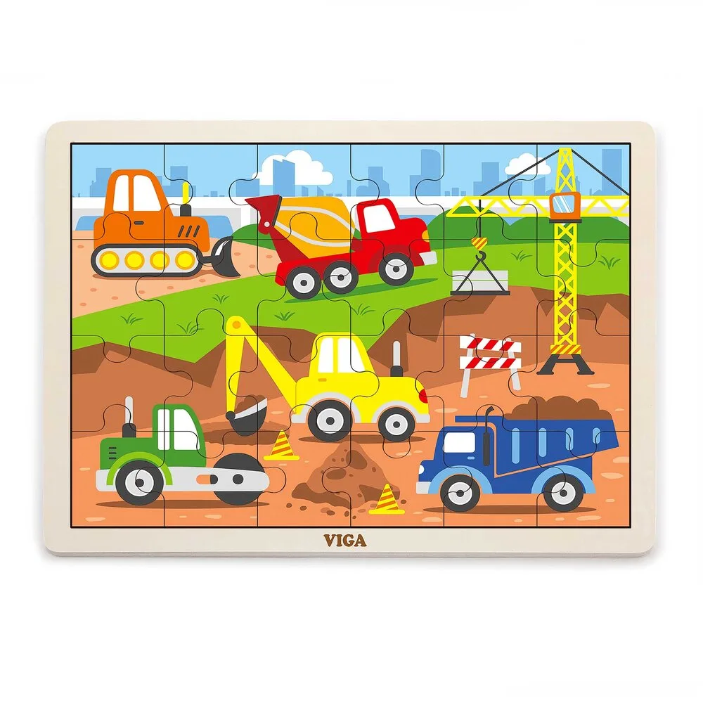 пъзел 24 елемента "Строителни коли" 