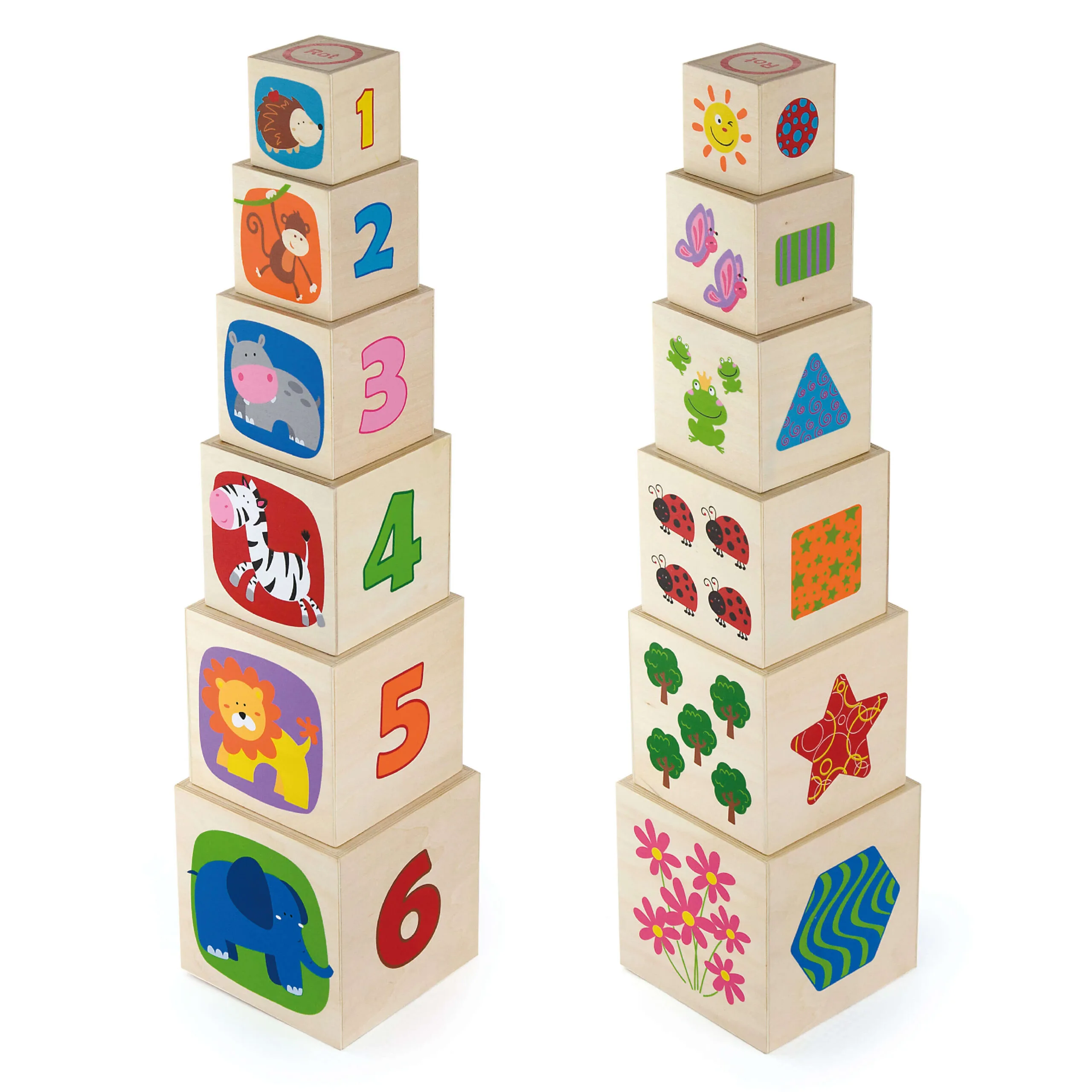 дървени образователни кубчета