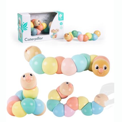 Дървена гъсеница classic world. Подходящ за деца на 12месеца.