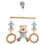 Дървена висяща играчка с мече – за количка и легло – HESS