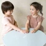 Дървена детска маса – пастелно синя - Image 4