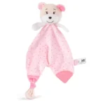 Мека бебешка кърпа за гушкане Мече – розова нежност