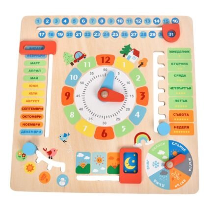 Образователен детски календар с часовник