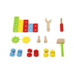 Дървен комплект с инструменти VIGA – забавен и образователен комплект за деца над 18 месеца. Съдържа 24 части за сглобяване и игра, които развиват сръчност, координация и логическо мислене. Идеален подарък!