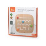 Дървен стенен образователен панел с лабиринти и трасе – VIGA Toys