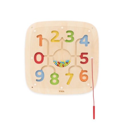 Панел за стена - магнитен лабиринт с цифри VIGA Toys, 44811