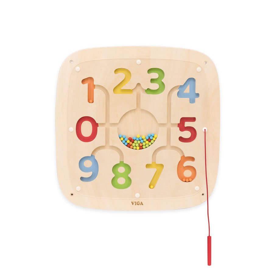 44811-magniten-labirint-s-cifri-panel-za-stena Панел за стена - магнитен лабиринт с цифри VIGA Toys, 44811