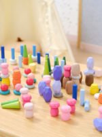 Дървени блокчета „Чудесата на природата“ от VIGA Toys – сензорна игра с отворен край, която развива въображението, креативността и фината моторика чрез свободна и смислена игра.