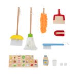 Модерен дървен Монтесори център за игра с пералня, кухня, мивка и еко сортиране. Развива самостоятелност, логика и житейски умения.