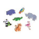 Магнитен комплект „Дивите животни“ от VIGA Toys с 20 дървени магнитни фигури. Образователна и безопасна игра за деца над 18 месеца.