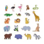 дървени магнитни играчки, магнитни диви животни, образователни магнитни игри, VIGA Toys, магнитни фигури за деца, игра с магнити, дидактични играчки, играчки за 18 месеца