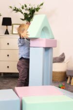 IGLU мек модулен комплект от 9 части с цилиндър и противоплъзгаща основа. Премиум качество за катерене, баланс и активна игра.