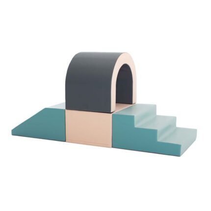 IGLU мек модулен комплект с тунел, рампа и стълби. Противоплъзгаща основа и премиум качество за активна и безопасна игра.