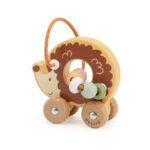 Дървена количка за бутане – Таралеж с мъниста PolarB