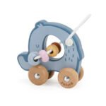 Дървена количка за бутане – Слон с мъниста PolarB