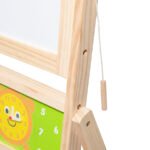 Двустранна образователна игра с букви и сметало от VIGA Toys. Детска магнитна дъска за писане, рисуване и учене на букви и числа. Подходяща за ранно обучение и игра.