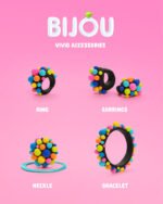 HEY CLAY Vivid Accessories – комплект за създаване на цветни бижута от глина. Включва 8 кутийки глина, инструменти, пръстени и връзки за колиета. Създайте уникални аксесоари.