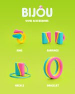 HEY CLAY Vivid Accessories – комплект за създаване на цветни бижута от глина. Включва 8 кутийки глина, инструменти, пръстени и връзки за колиета. Създайте уникални аксесоари.