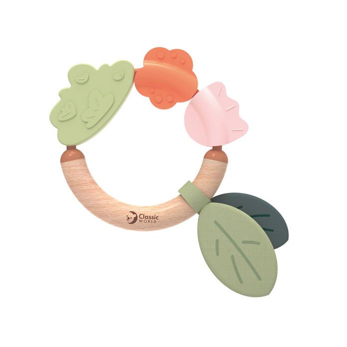 classic-world-grizalka-drankalka-classic-world-grass-teether Сензорна гризалка и дрънкалка Classic World. Различни текстури, подходяща за бебета 0+, облекчава никненето на зъбки.