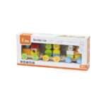 Цветен дървен влак с животни VIGA Toys 44849