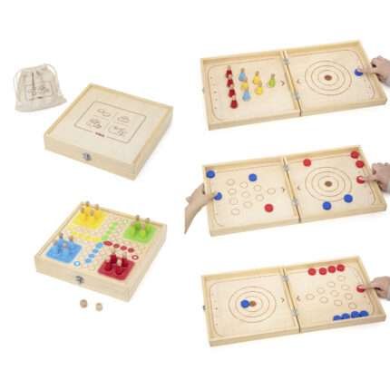 Дървен комплект 4 настолни игри VIGA Toys | PlaySense
