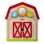 Дървена къща Ферма със 7 активности VIGA Toys 44854
