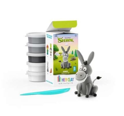 Комплект глина за моделиране HEY CLAY Shrek с 5 цвята и фигурка на Магарето Donkey