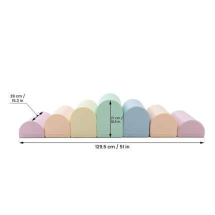 IGLU Motion 7 Light Pastel – комплект меки модули за активна игра, катерене и баланс. Подходящ за деца от 1 до 10 години.