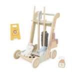 Детски комплект за почистване с дървена количка – PolarB, VIGA Toys